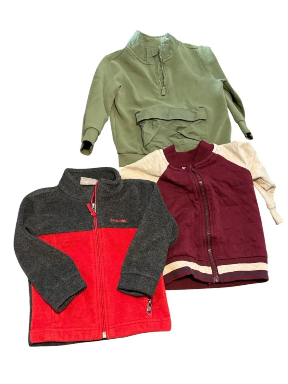 Toddler Boys Jacket Bundle Size 2T Columbia Fleece Bomber Jacket Pullover Lot o